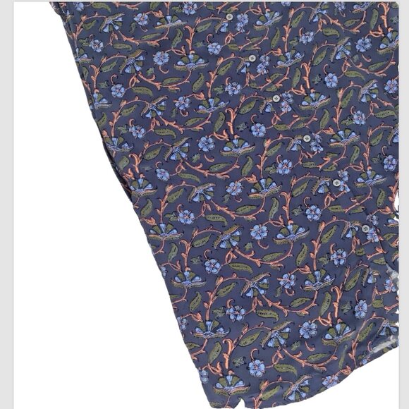 Loft Floral Button Pockets Dress Women Size Small Cap Sleeve Raw Hem Size Small - Picture 9 of 12